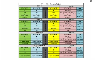 جدول زمانبندی حذف و اضافه نیم سال اول تحصیلی 1400-1