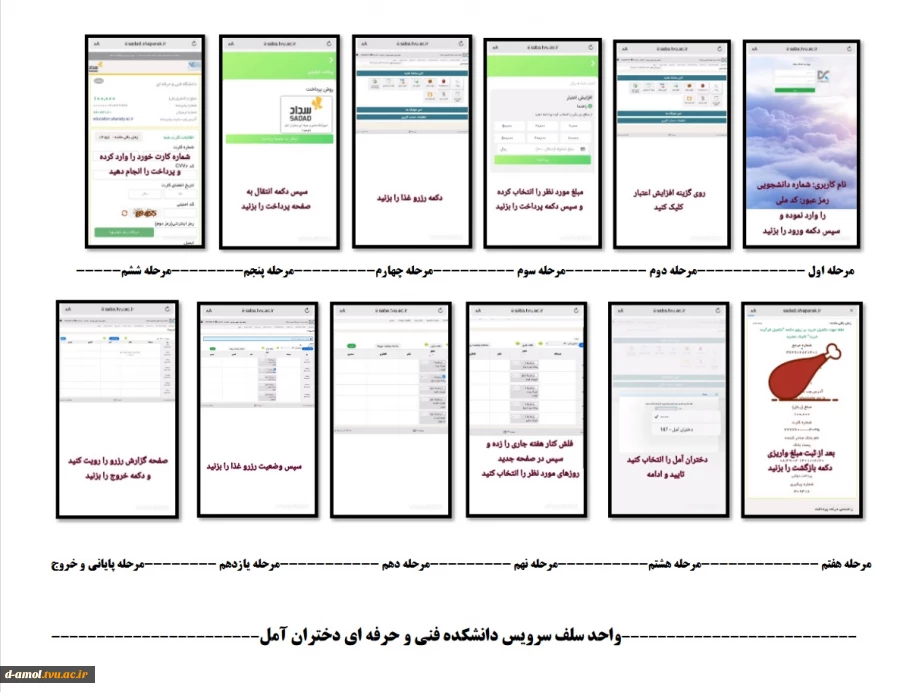 مراحل رزرو غذا 3